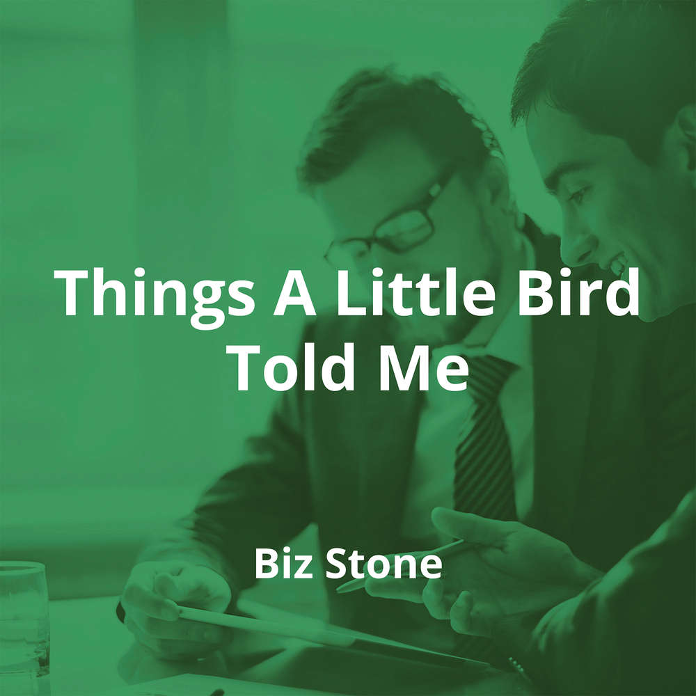 Things A Little Bird Told Me by Biz Stone - Summary